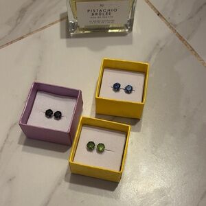 Elegant Multi-Color Stud Earrings Set